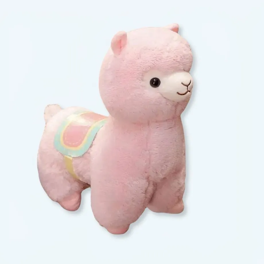 Peluche lama rose doux enfant câlin déco chambre
