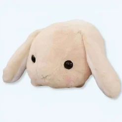 Peluche lapin beige doux couché enfant confort