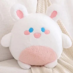 Peluche lapin blanc et rose