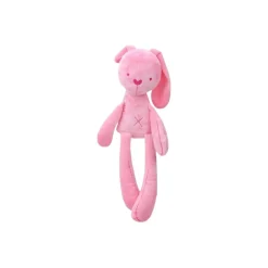 Peluche lapin blanc rose câlin doux enfant déco chambre
