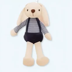 Peluche lapin bleu doux câlin enfant chambre déco