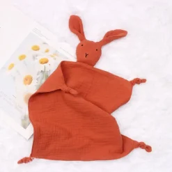 Peluche lapin câlin coton mousseline doux enfant