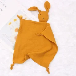 Peluche lapin câlin coton mousseline doux enfant
