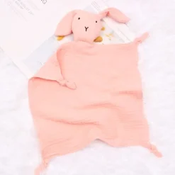 Peluche lapin câlin coton mousseline doux enfant