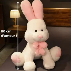 Peluche lapin géant blanc doux câlin enfant chambre