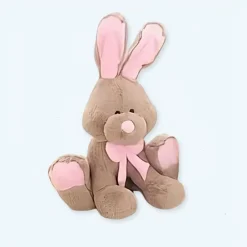 Peluche lapin géant marron doux pour câlins enfant