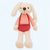 Peluche lapin rose douce enfant câlin jouet doudou