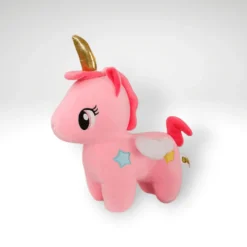 Peluche licorne avec un corne doré