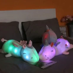 Peluche licorne blanche veilleuse lumineuse et magique