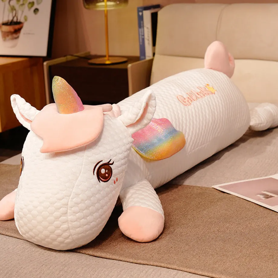 Peluche licorne géante en coussin doux et confortable