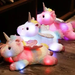 Peluche licorne multicolore éclairé