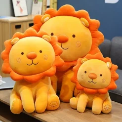 Peluche lion orange content