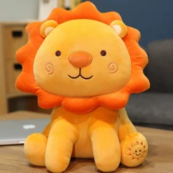 Peluche lion orange content