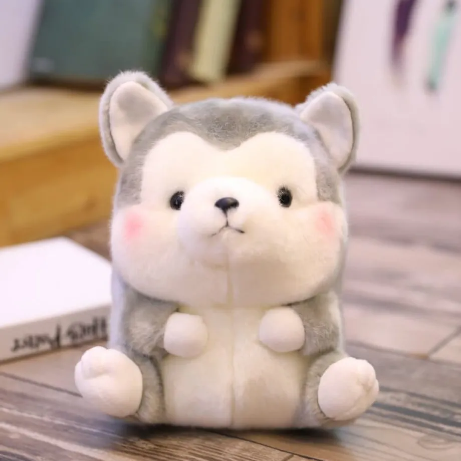 Peluche loup husky gris