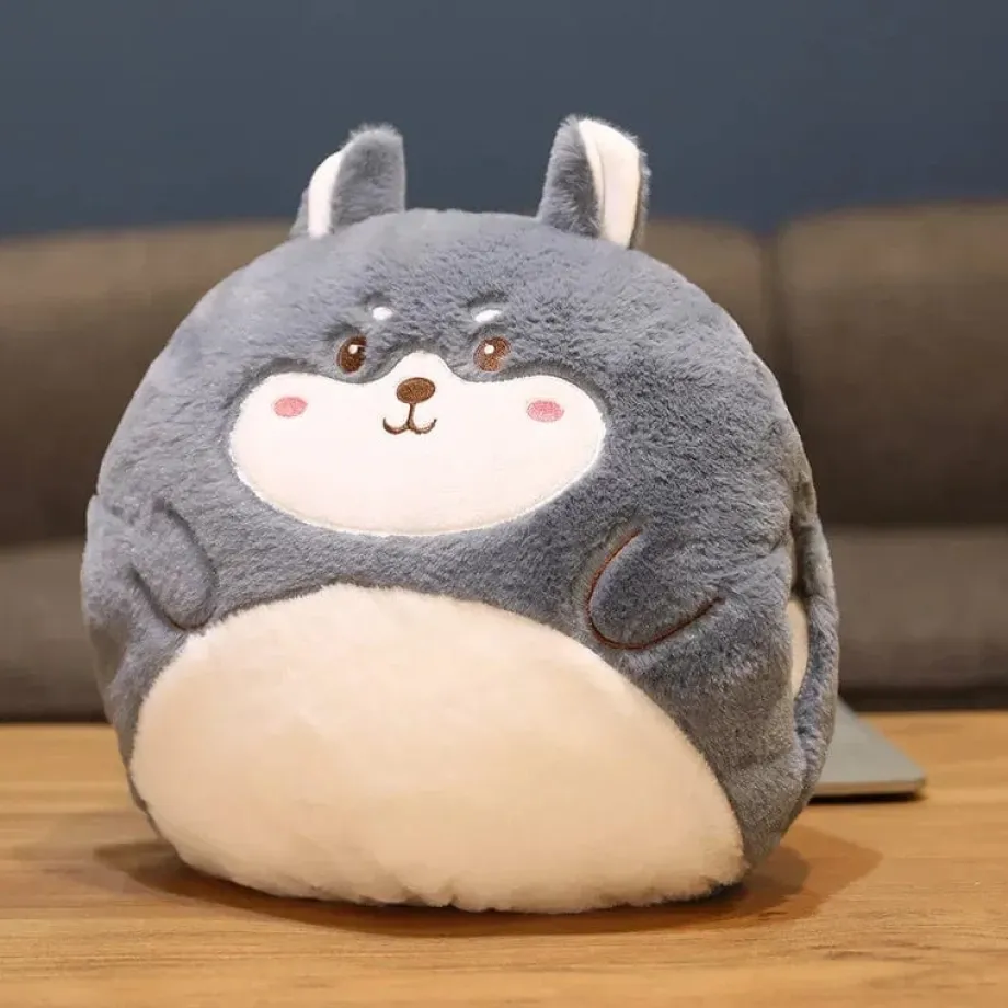 Peluche loup squishmallow réchauffe main
