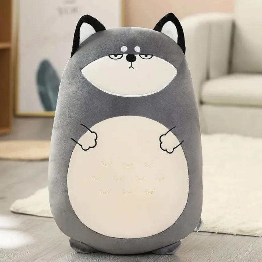 Peluche loup squishmallow gris et neutre