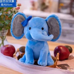 Peluche éléphant coloré avec sa trompe tordue