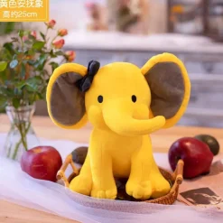 Peluche éléphant coloré avec sa trompe tordue