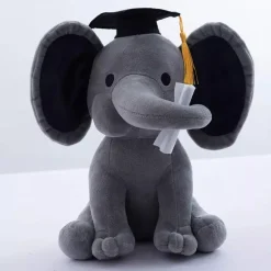 Peluche Éléphant diplômé avec sa Trompe Tordue