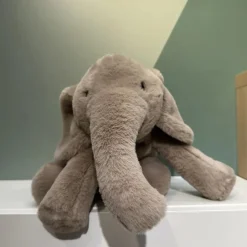 Peluche éléphant gris tout doux
