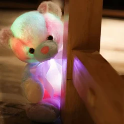 Peluche ours colorée veilleuse douce chambre enfant