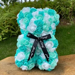 Peluche ourson en rose bicolore Saint-Valentin