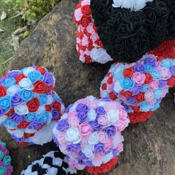 Peluche ourson en rose bicolore Saint-Valentin