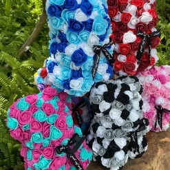 Peluche ourson en rose bicolore Saint-Valentin