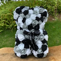 Peluche ourson en rose bicolore Saint-Valentin