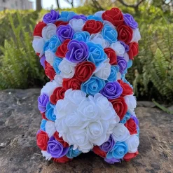 Peluche ourson en rose bicolore Saint-Valentin