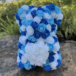 Peluche ourson en rose bicolore Saint-Valentin