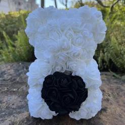 Peluche ourson en rose bicolore Saint-Valentin