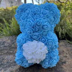 Peluche ourson en rose bicolore Saint-Valentin