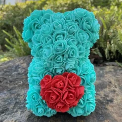 Peluche ourson en rose bicolore Saint-Valentin