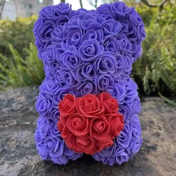 Peluche ourson en rose bicolore Saint-Valentin