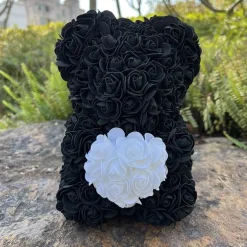 Peluche ourson en rose bicolore Saint-Valentin