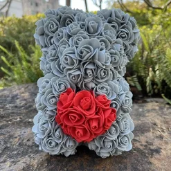 Peluche ourson en rose bicolore Saint-Valentin