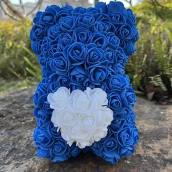 Peluche ourson en rose bicolore Saint-Valentin