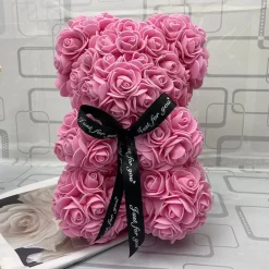 Peluche ourson en rose bicolore Saint-Valentin