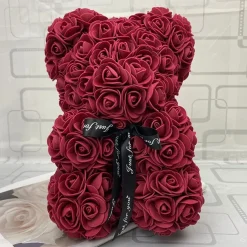 Peluche ourson en rose bicolore Saint-Valentin