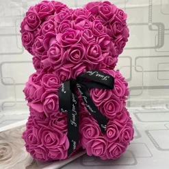 Peluche ourson en rose bicolore Saint-Valentin