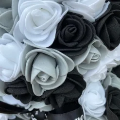 Peluche ourson en rose cœur bicolore Saint-Valentin