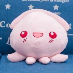 Peluche pieuvre rose expressive