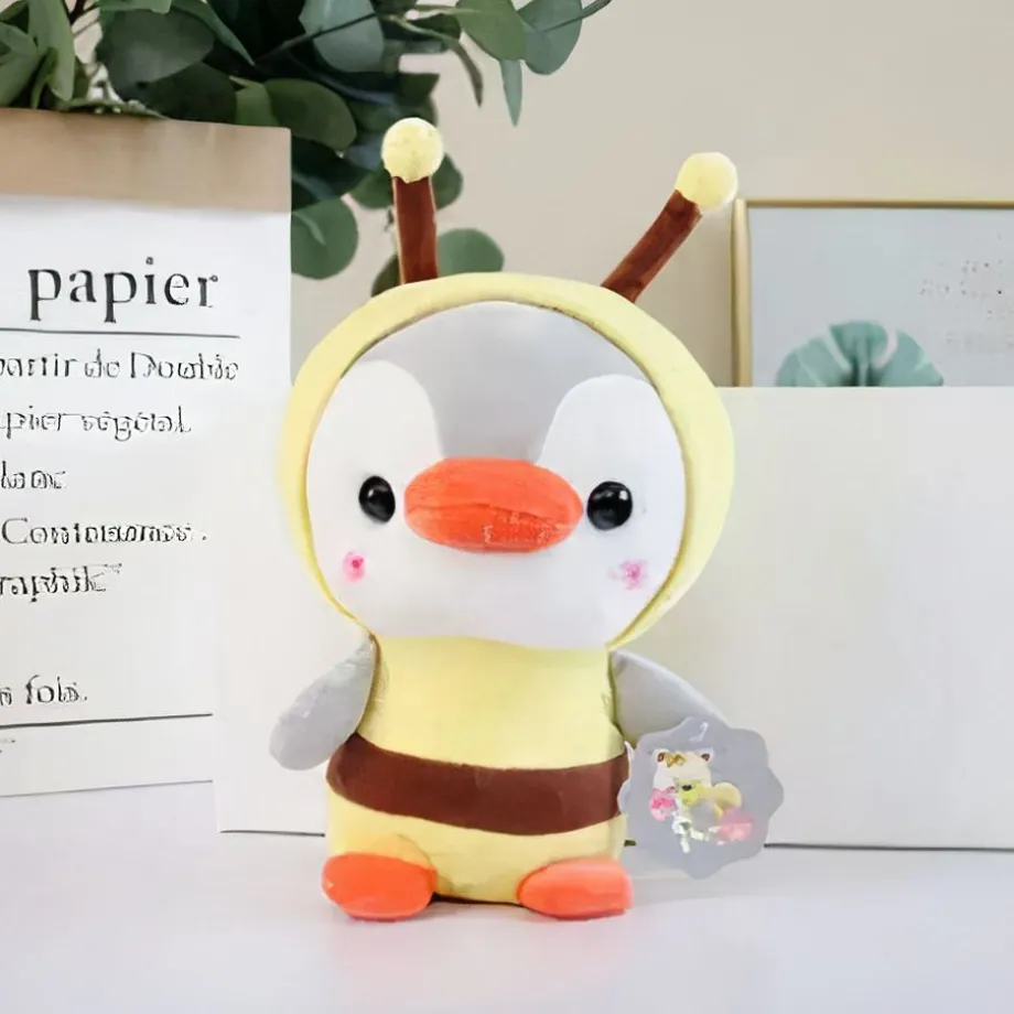 Peluche pingouin abeille déguisement doux enfant câlin