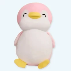 Peluche pingouin rose doux compagnon enfant hiver chaleureux
