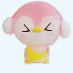 Peluche pingouin rose doux hiver cache oreilles cozy