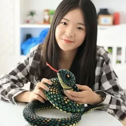 Peluche python vert doux jungle serpent réaliste peluche