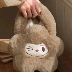 Peluche sac à main style Labubu doux fourrure hiver mignon