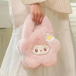 Peluche sac à main style Labubu doux fourrure hiver mignon