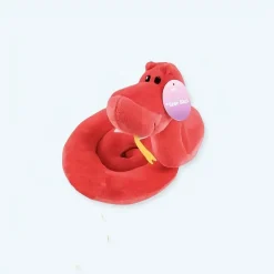 Peluche serpent rouge doux sonore câlin enfant